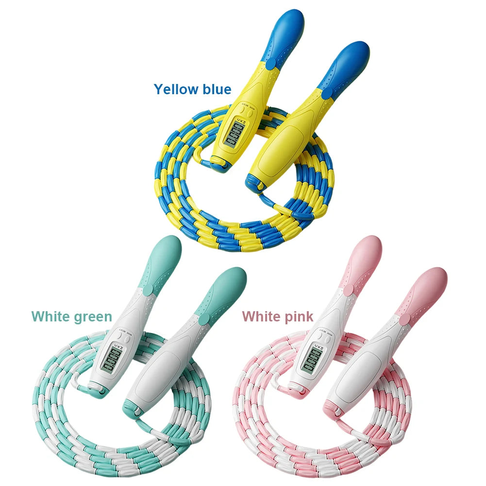Beaded Jump Rope Skipping Rope Adjustable Length Plastic Segmented Jump Rope Soft Beaded Skipping Rope for Kids Adults