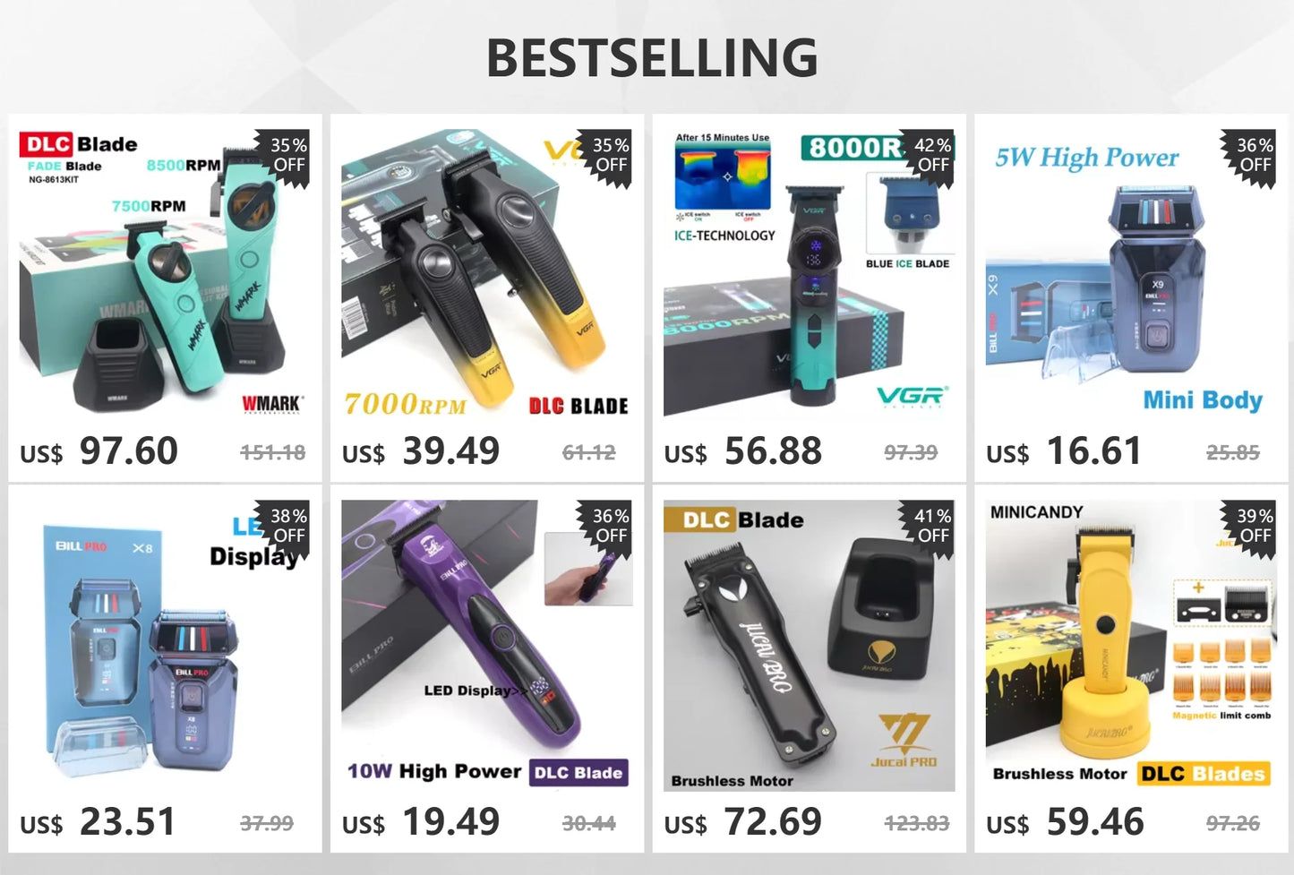 Kemei KM-1691 Baber Professional Hair Clipper Hair Cutting Machine  For Men Electric Hair Trimmer Men Gift 9000RPM 10W