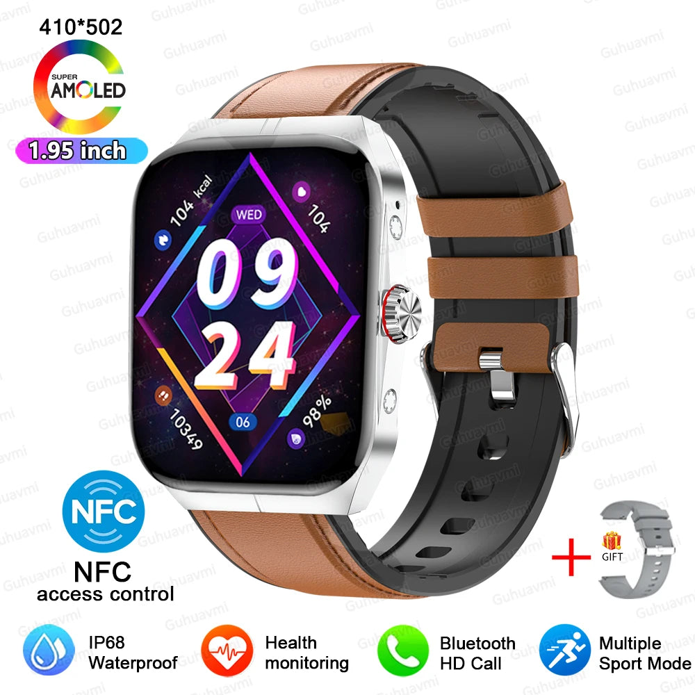 Smartwatch Men Women NFC AMOLED Screen Always Show Time Clock  Bluetooth Call IP68 Waterproof Smart Watch Sport Fitness Bracelet