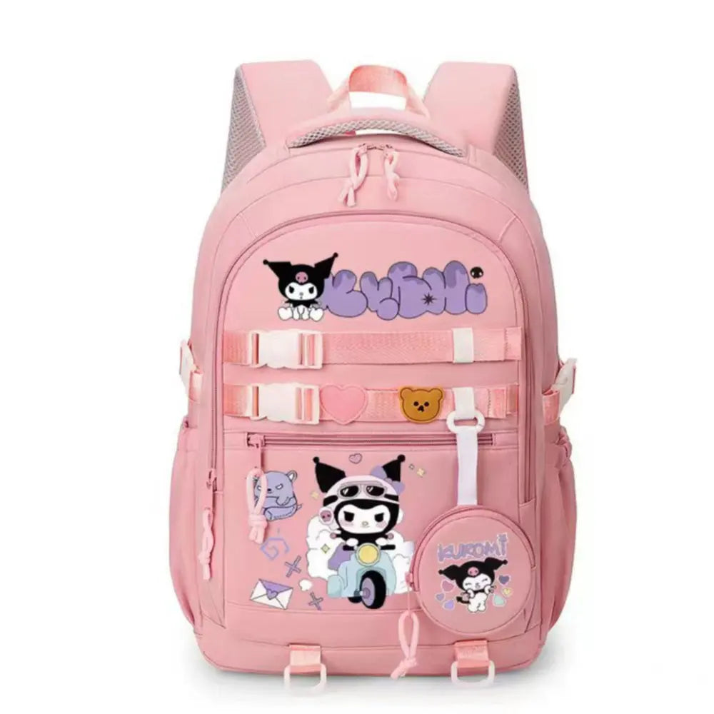 Hello Kitty backpack women's casual backpack fashion ins middle school student Melody  Kuromi cinnamon dog school bag