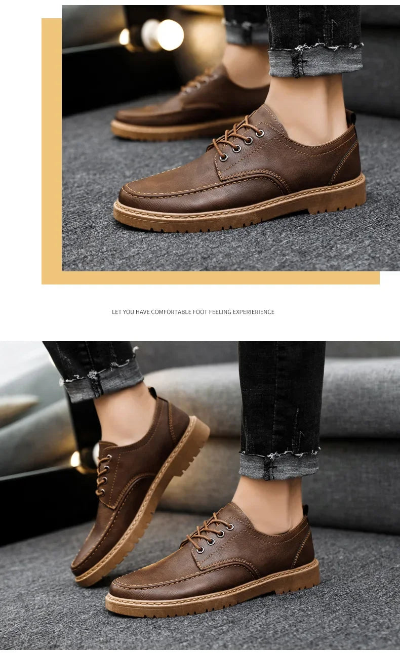 British Style Men Casual Shoes Quality Comfortable Men Leather Shoes Soft Wear-resistant Male Social Dress Shoe Chaussure Hommes