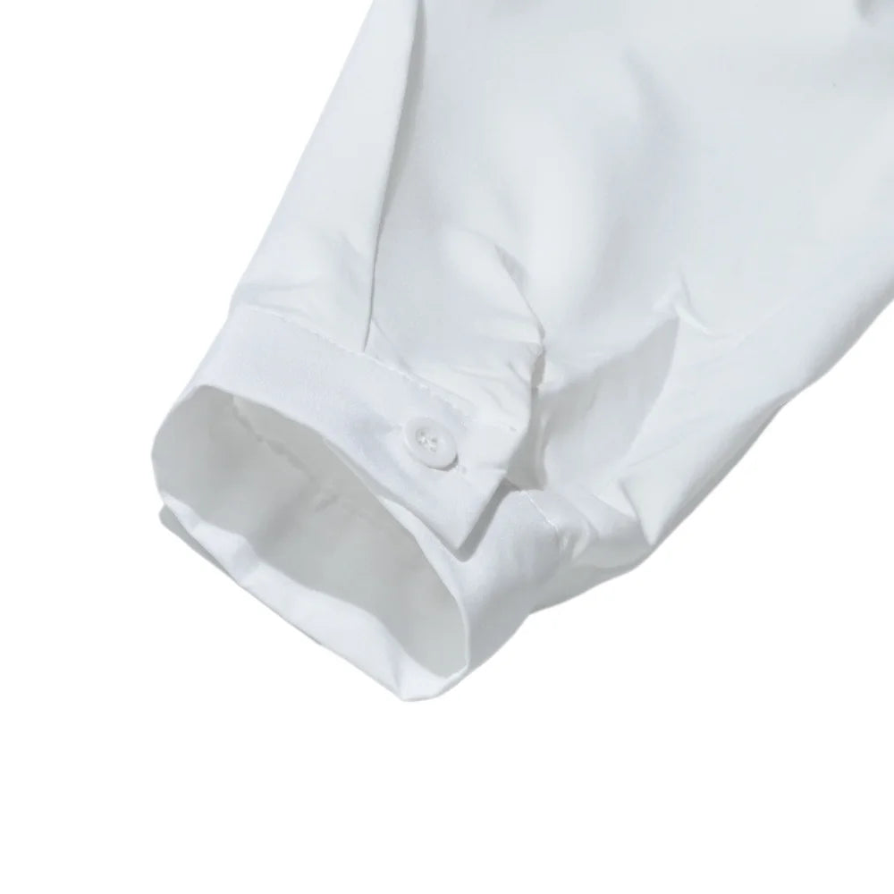 Summer Men's Shirt Long Sleeve Loose-fit Ice Silk Black White Gray Shirts Men Korean Style Casual Thin Top Male Fashion Clothes