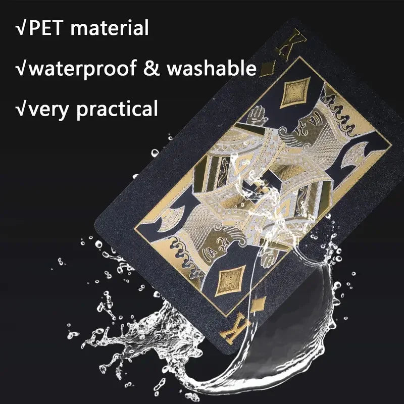 Black Gold Playing Card Game Card Waterproof Creative Magic Tools Chessboard Game Props For Home Holiday Classic Party Game