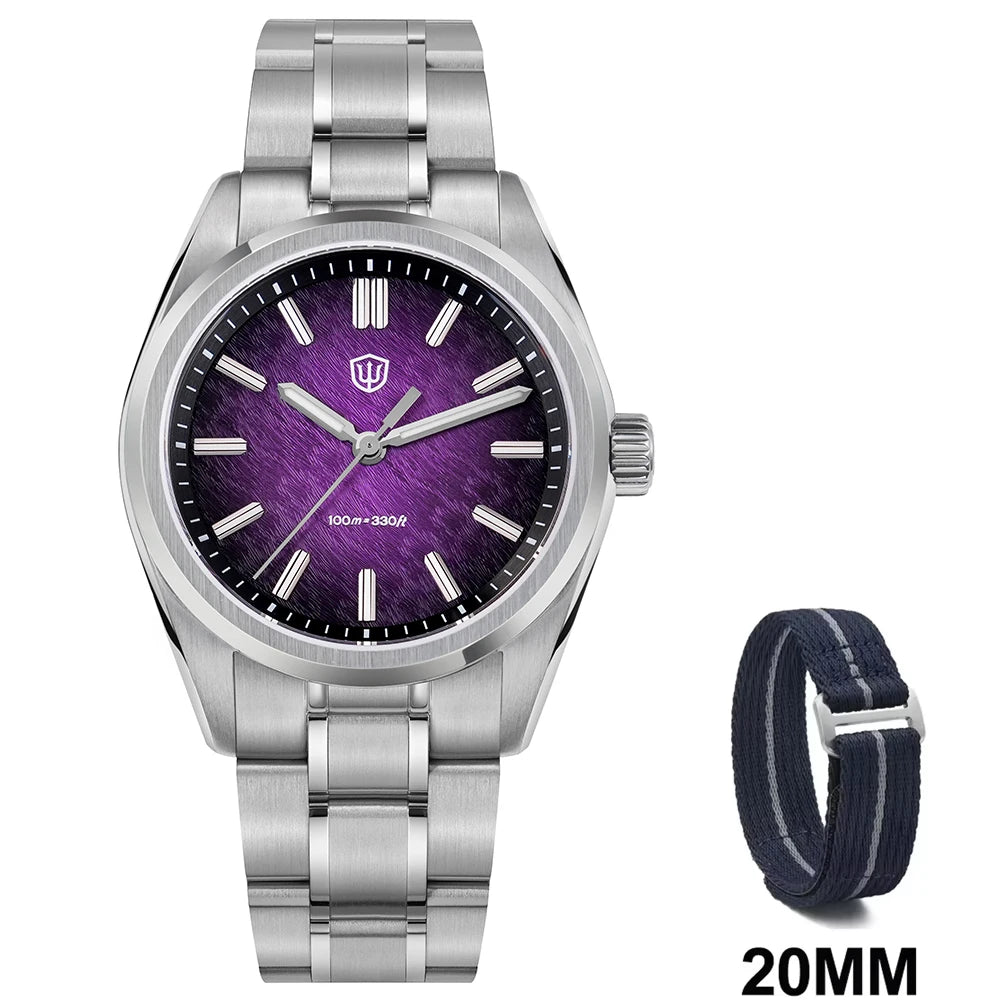 Watchdives WD0003B Original Design Aventurine Dial Men Watch VH31 Sweep Seconds Quartz Movement 36mm Watches Luminous Waterproof