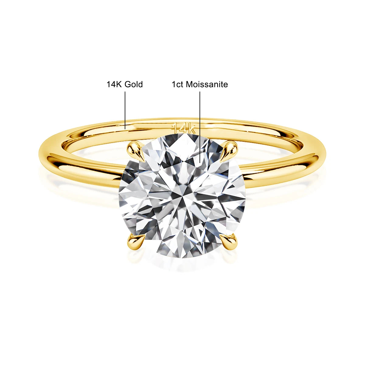 Szjinao 100% Real Gold 14k Gold Moissanite Ring Women Luxury Wedding AU585 K Gold Jewelry Promise Rings Clearance Sale Items Hot