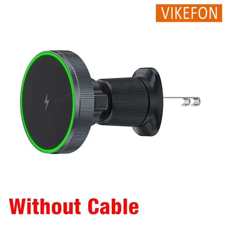 Qi2/Cooler Magnetic Wireless Car Charger LED Light Air Outlet Phone Holder for iPhone 16/15/14/13 Pro Max Fast Charging Station