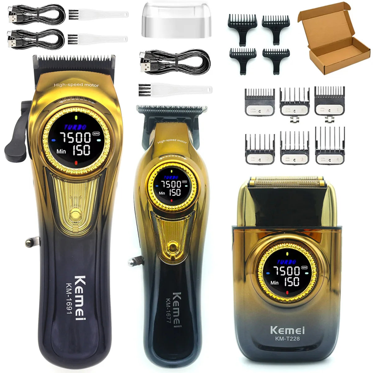 Kemei KM-1691 Baber Professional Hair Clipper Hair Cutting Machine  For Men Electric Hair Trimmer Men Gift 9000RPM 10W