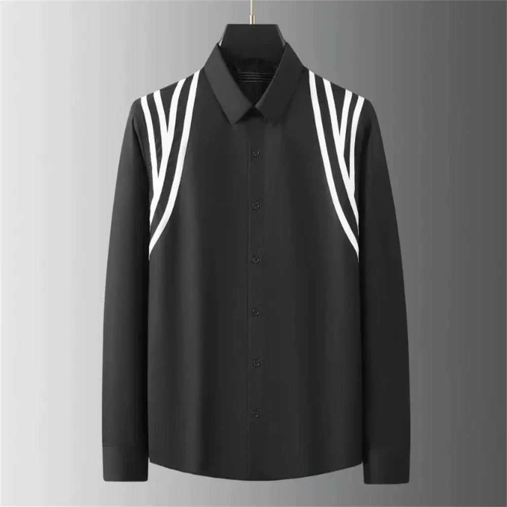 Basic Shirt Men's Long-sleeved Casual Shirt Fashion Trend High-end Plus Size Men's Clothing S-5XL funny shirt camisas masculino
