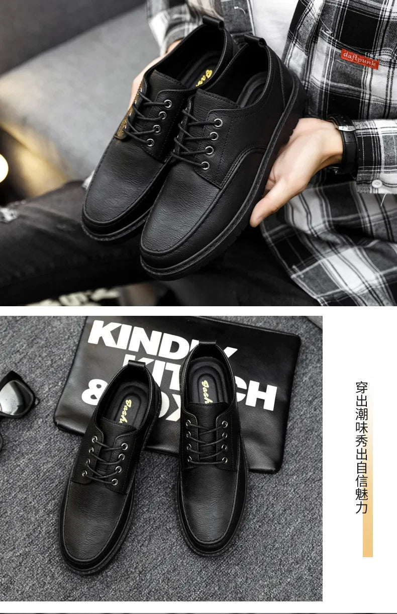 British Style Men Casual Shoes Quality Comfortable Men Leather Shoes Soft Wear-resistant Male Social Dress Shoe Chaussure Hommes