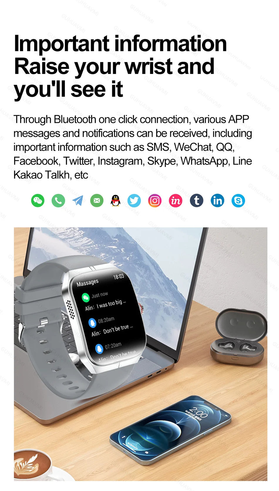 Smartwatch Men Women NFC AMOLED Screen Always Show Time Clock  Bluetooth Call IP68 Waterproof Smart Watch Sport Fitness Bracelet