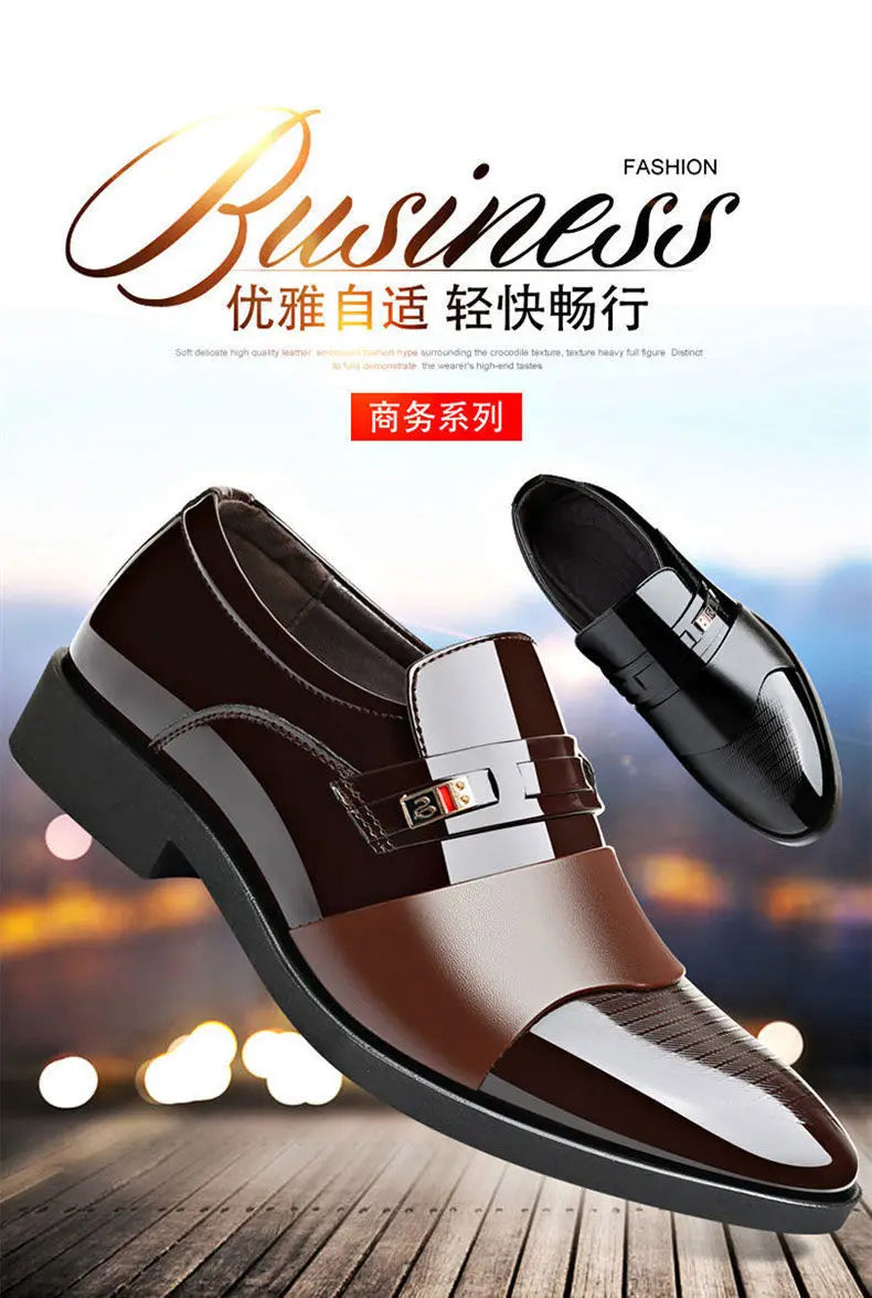 Fashion Business Dress Men Shoes Formal Slip on Dress Shoes Mens Oxfords Footwear High Quality Leather Shoes for Men Loafers