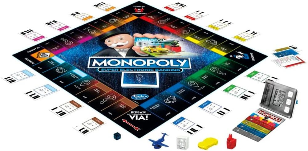 Hasbro Real Estate Tycoon Monopoly Super Electronic Bank Card Machine Monopoly Board Game Toys