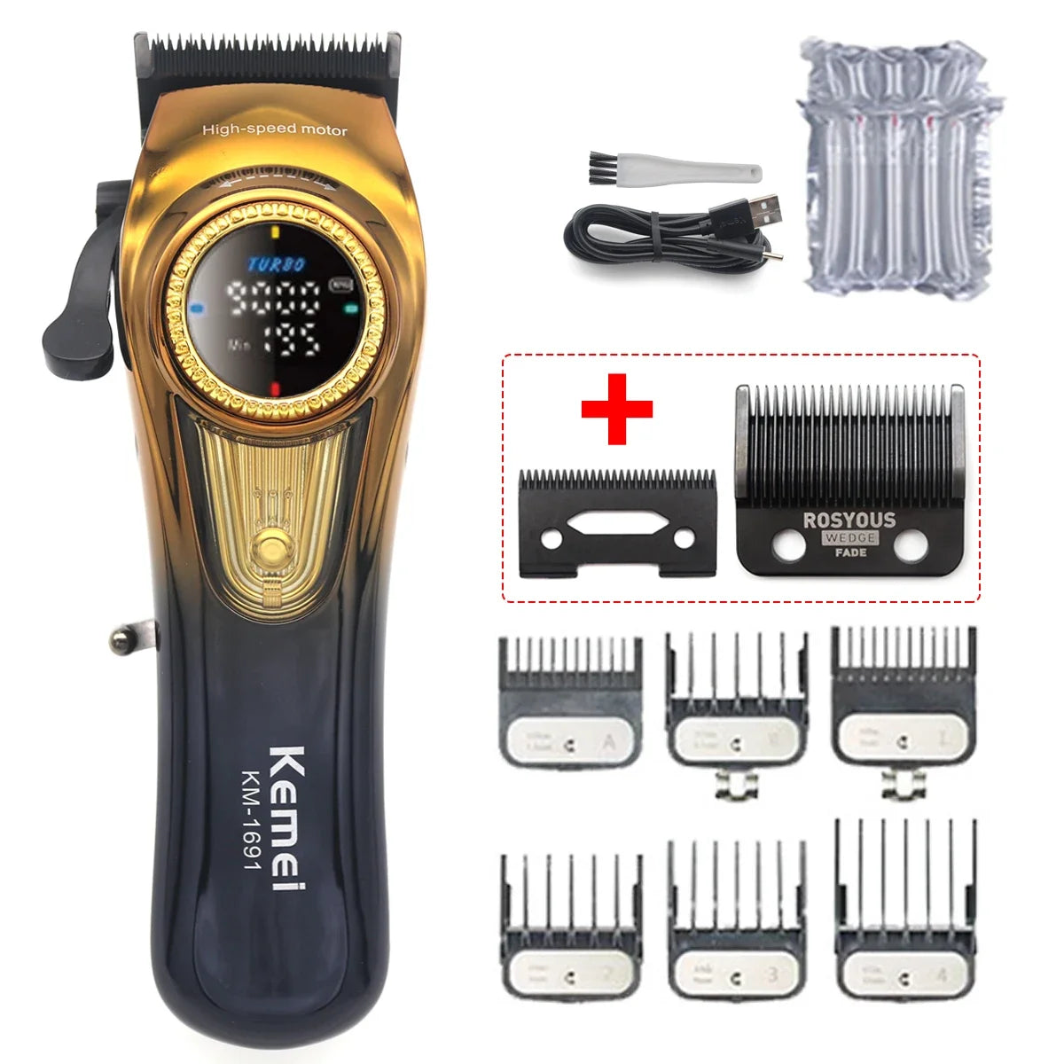 Kemei KM-1691 Baber Professional Hair Clipper Hair Cutting Machine  For Men Electric Hair Trimmer Men Gift 9000RPM 10W