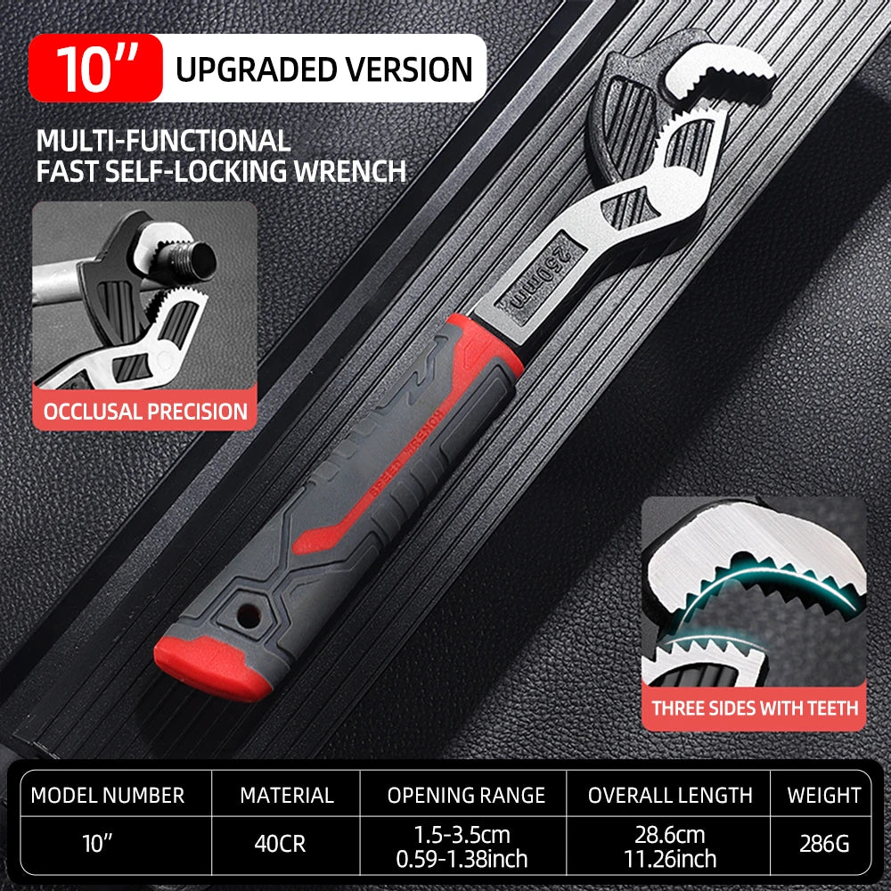 AIRAJ Universal Wrench Multi-Function Adjustable Wrench Fast Wrench CR-V Bathroom Pipe Wrench Plumber Multi Hand Tool