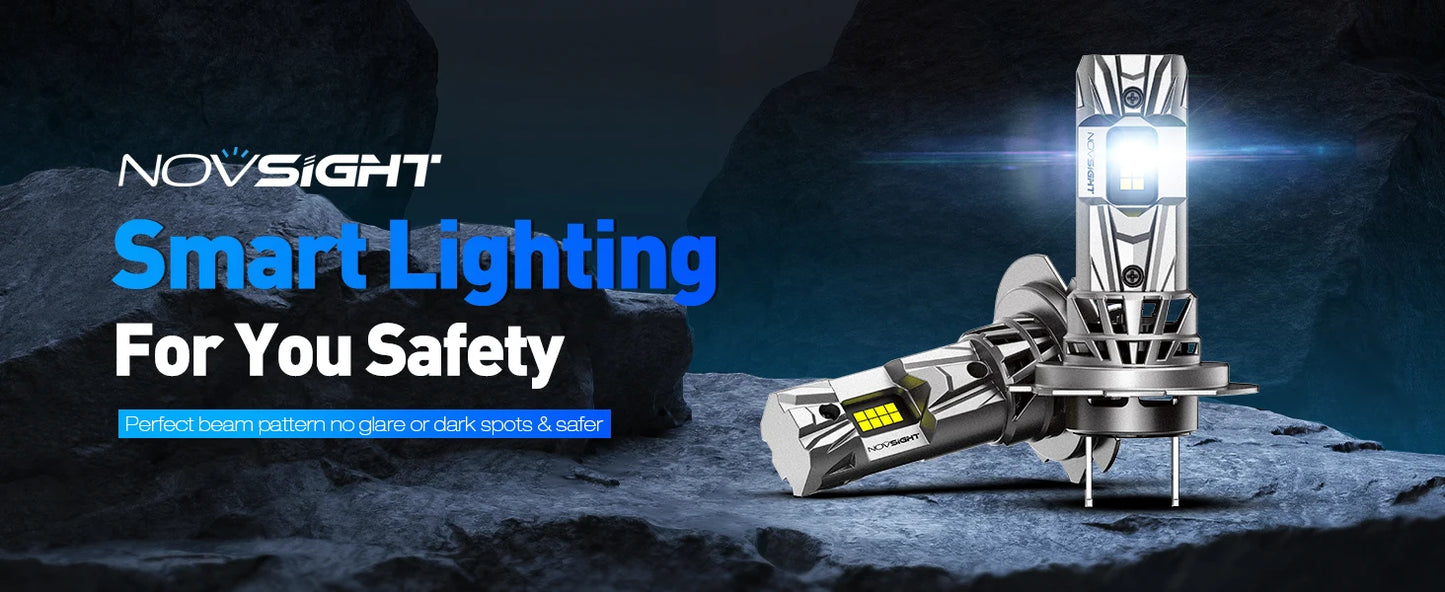 NOVSIGHT H7 LED H11 H8 H9 9005 HB3 9006 HB4 Led H4 Car Headlight Bulbs 70W 18000LM H7 Canbus Mini SIze  6500K White Car Lights