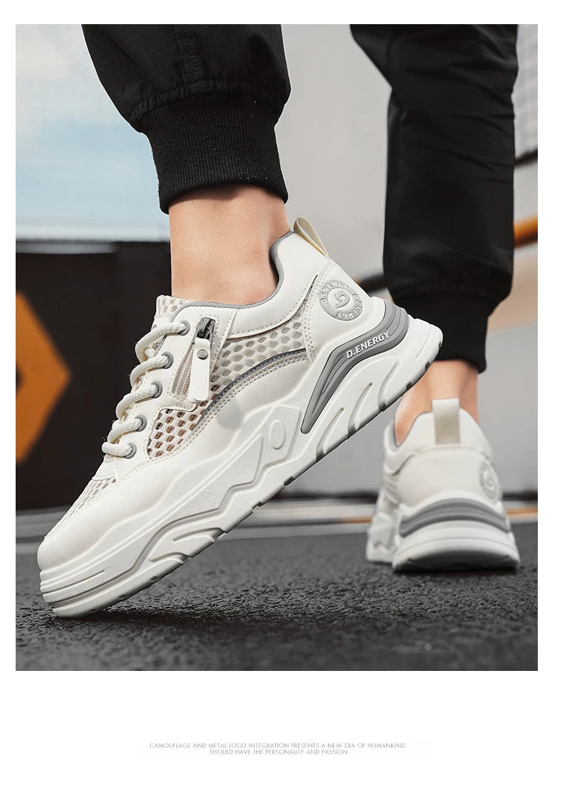 Men's breathable mesh casual sports shoes summer new walking shoes fashion trendy shoes soft-sole student sneakers running shoes