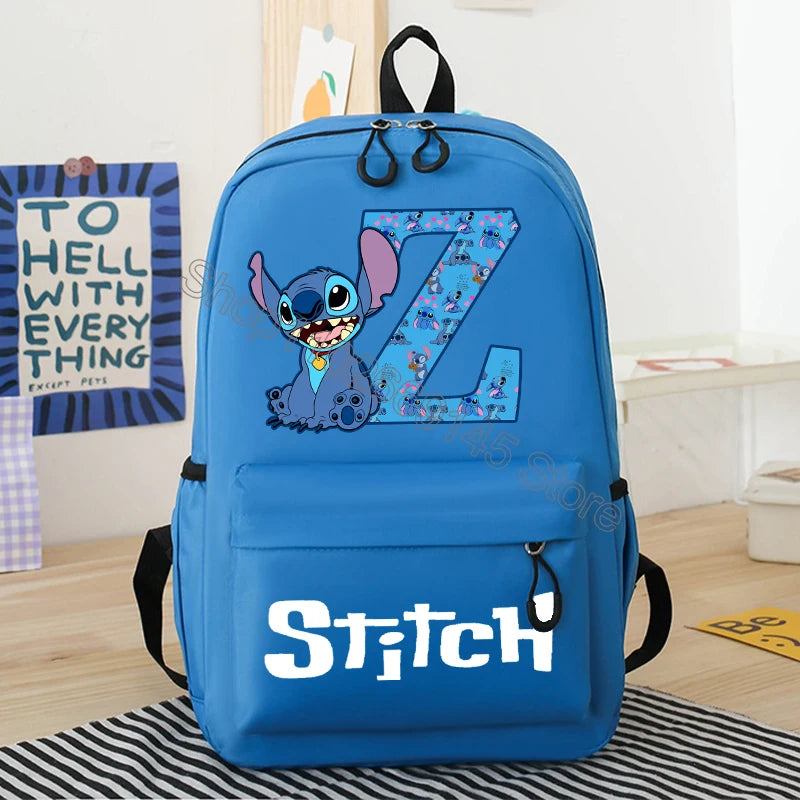 New Disney Stitch Backpack Cute Cartoon Letter Printed Kids Backpacks Kawaii Boys Girls Schoolbags Children School Backpack