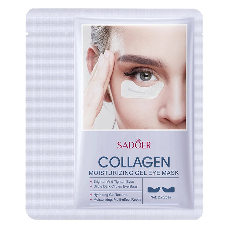 10pcs SADOER Hyaluronic Acid Collagen Face Mask For Forehead Eyes Cheek Moisturizing Firming Hydrating Facial Patches Skin Care