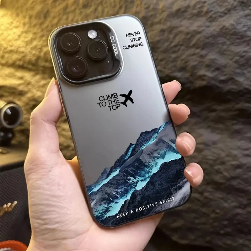Mountain Peak Aircraft Phone Case for IPhone 16 14 15 11 12 13 Pro Max 16E 7 8 Plus SE 2 XR X XSMAX Shockproof Sunset IMD Cover