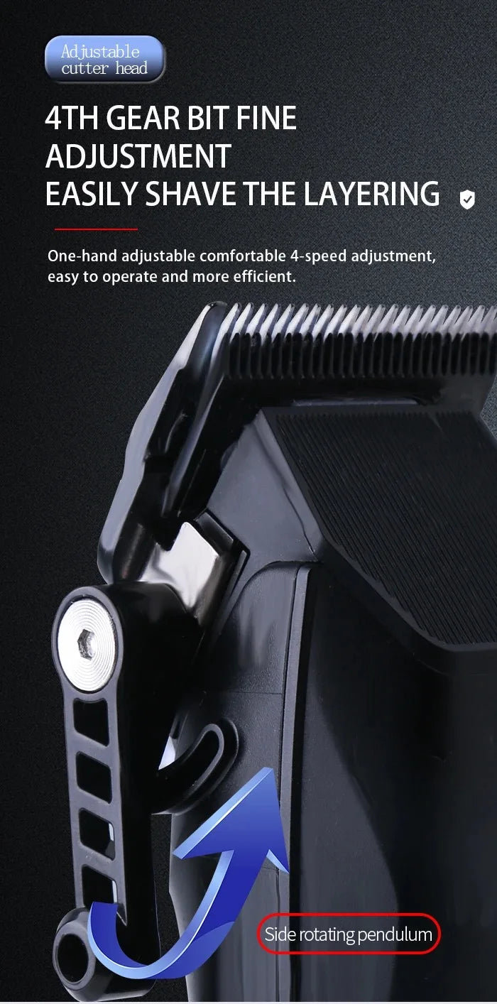 Kemei Professional Barber Hair Clippers USB Rechargeable Cordless Hair Trimmer Powerful Hair Cutting Grooming Machine for Men