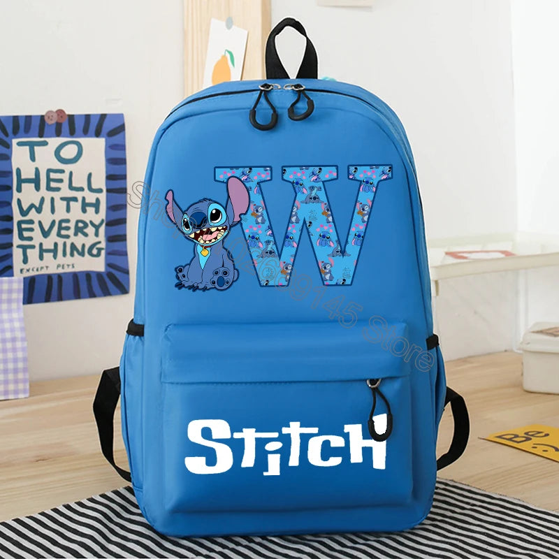 New Disney Stitch Backpack Cute Cartoon Letter Printed Kids Backpacks Kawaii Boys Girls Schoolbags Children School Backpack