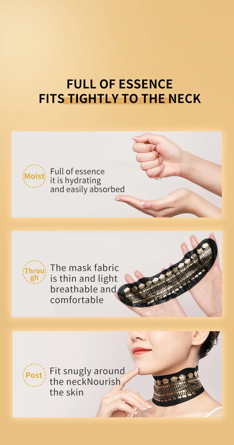 6PCS FONCE Black Truffle peptide Neck mask for neck care and anti-wrinkle cream to lift and firm the neck