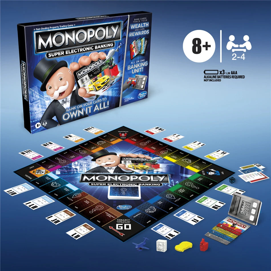 Hasbro Real Estate Tycoon Monopoly Super Electronic Bank Card Machine Monopoly Board Game Toys