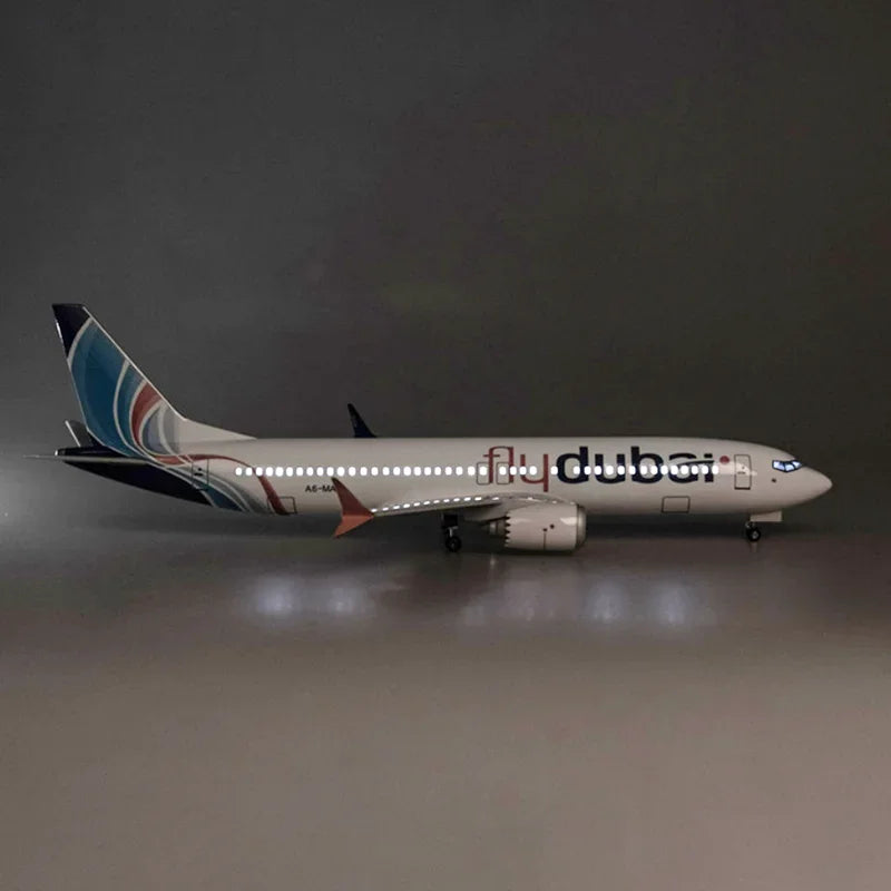 1:85 Scale 47CM Die-Cast Resin B737 Airbus Dubai Airways Middle East 737 Boeing Series Aircraft Collection Home Decor Display