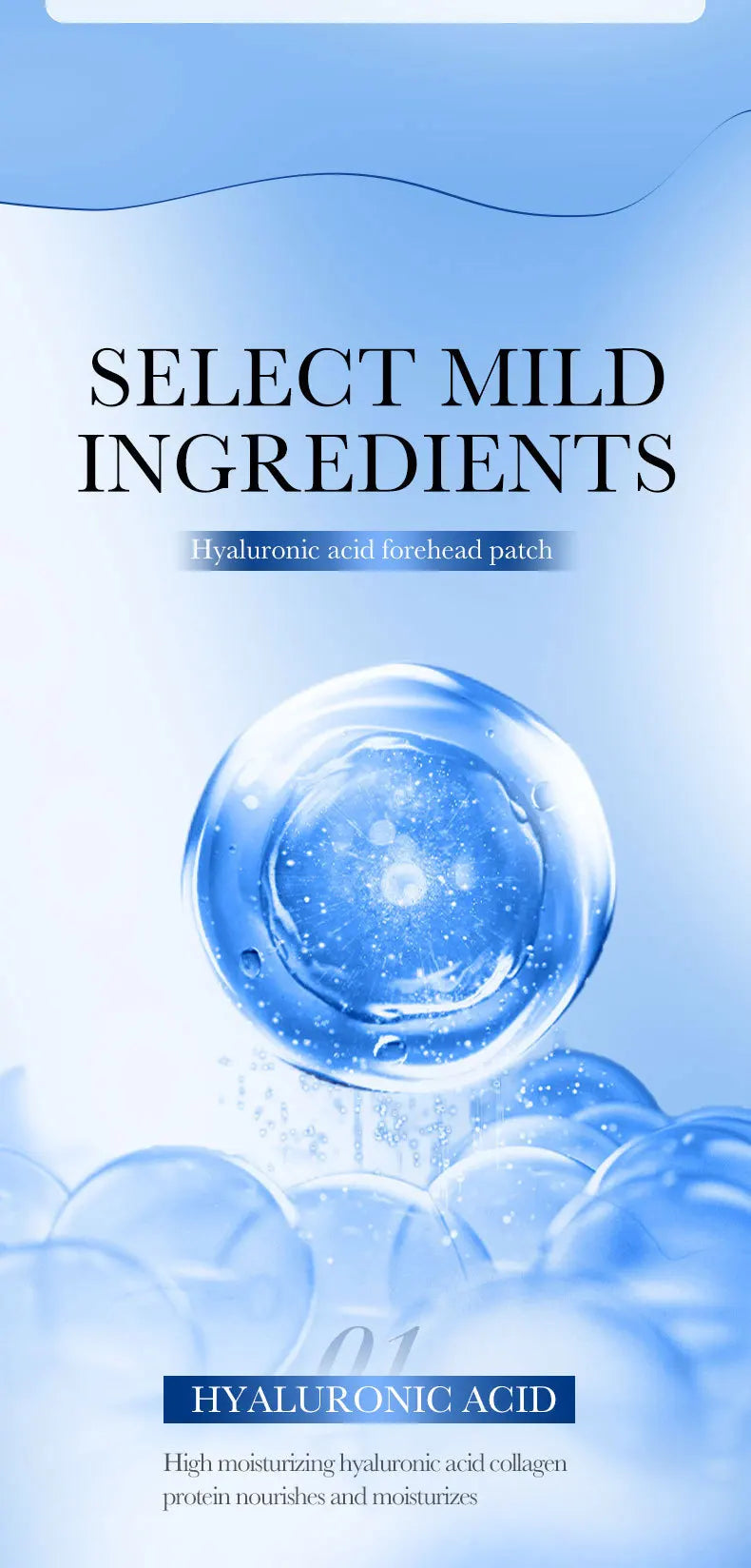10pcs SADOER Hyaluronic Acid Collagen Face Mask For Forehead Eyes Cheek Moisturizing Firming Hydrating Facial Patches Skin Care