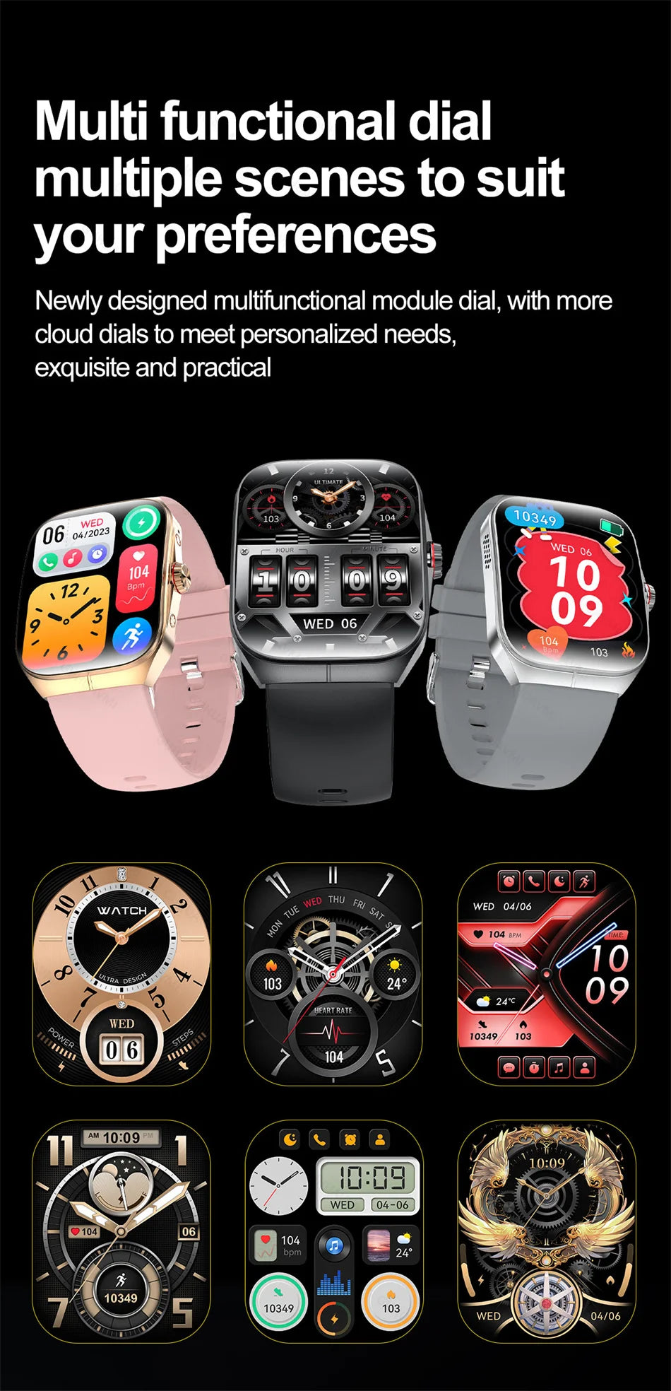 Smartwatch Men Women NFC AMOLED Screen Always Show Time Clock  Bluetooth Call IP68 Waterproof Smart Watch Sport Fitness Bracelet