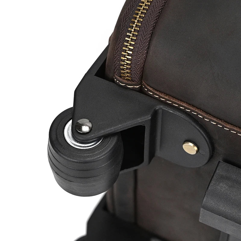 Crazy Horse Leather Folding Suit Bag Man Business Travel Bag With Shoe Pocket Clothes Cover Luggage Duffel Bag Man Bag For Suits