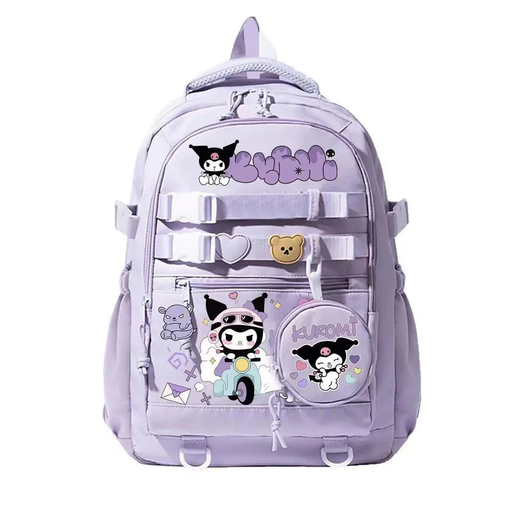 Hello Kitty backpack women's casual backpack fashion ins middle school student Melody  Kuromi cinnamon dog school bag