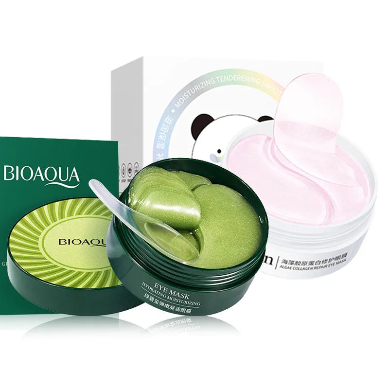 60pcs/box BIOAQUA Seaweed Crystal Collagen Eye Mask Anti Dark Circles Remove Eye Bags Moisturizing Eye Patches for Eye Skin Care