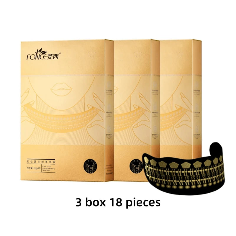 6PCS FONCE Black Truffle peptide Neck mask for neck care and anti-wrinkle cream to lift and firm the neck