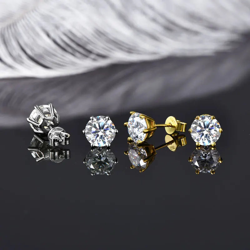 Classic 3.0cttw. D Round Moissanite Pendant Necklace Earrings Set for Women Couples Men s925 Silver Jewelry Sets GRA Certificate