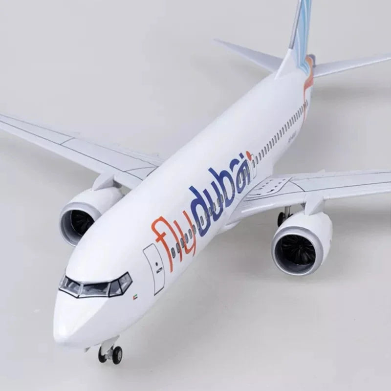 1:85 Scale 47CM Die-Cast Resin B737 Airbus Dubai Airways Middle East 737 Boeing Series Aircraft Collection Home Decor Display