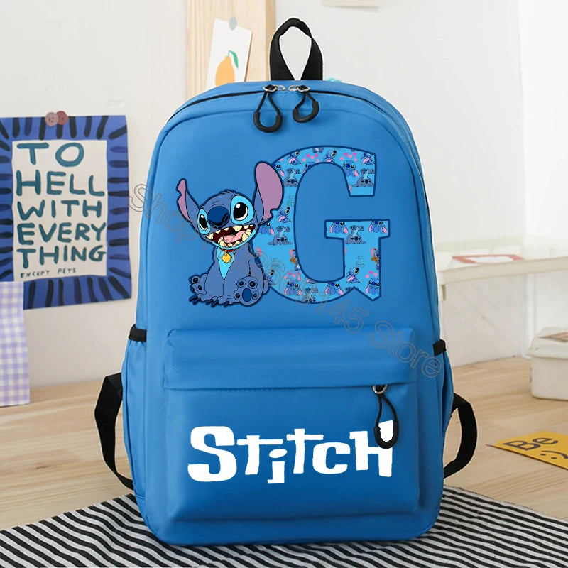 New Disney Stitch Backpack Cute Cartoon Letter Printed Kids Backpacks Kawaii Boys Girls Schoolbags Children School Backpack