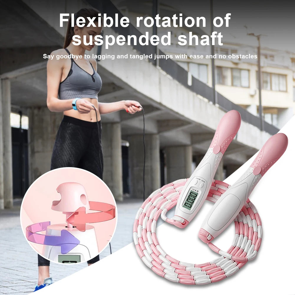 Beaded Jump Rope Skipping Rope Adjustable Length Plastic Segmented Jump Rope Soft Beaded Skipping Rope for Kids Adults