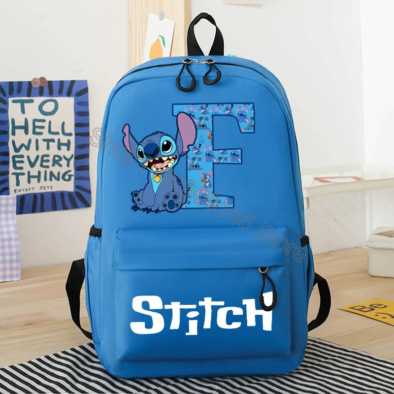 New Disney Stitch Backpack Cute Cartoon Letter Printed Kids Backpacks Kawaii Boys Girls Schoolbags Children School Backpack