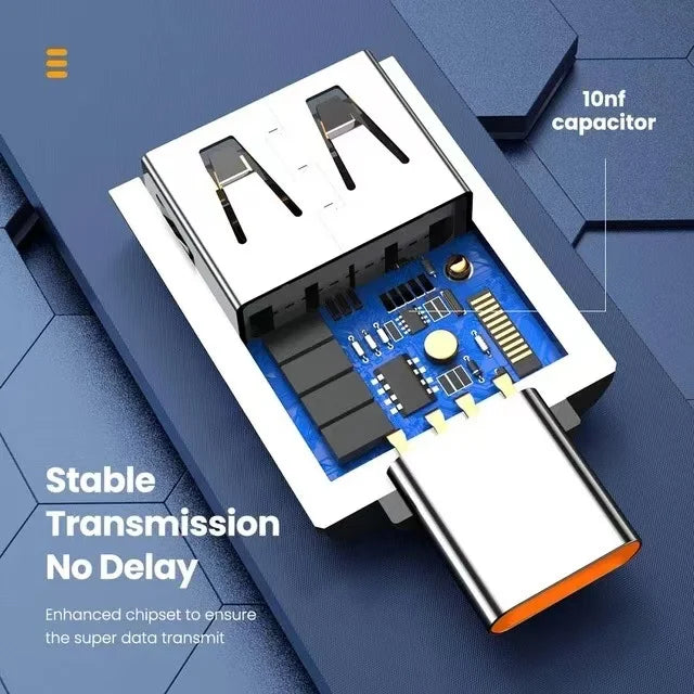 10A OTG USB 3.0 To Type C Adapter USB Female To Type c Male Fast Charging adapter OTG USB C For Xiaomi Samsung Laptop PC