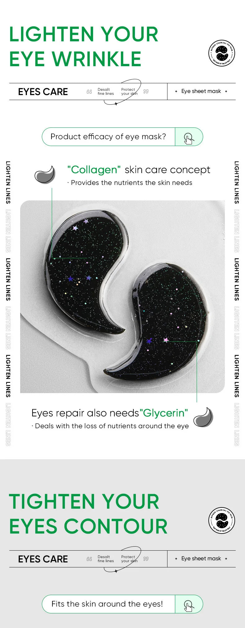 60pcs SADOER Rose Starry Collagen Eye Mask Anti Dark Circles Remove Eyes Bags Moisturizing Firming Eye Patches Eyes Skin Care