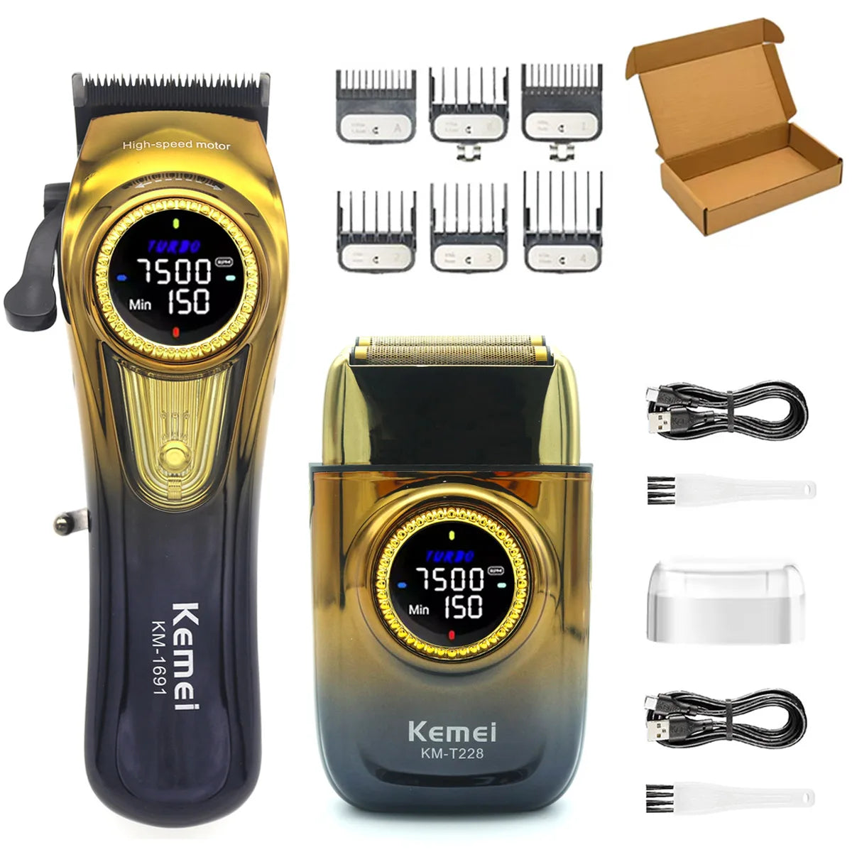 Kemei KM-1691 Baber Professional Hair Clipper Hair Cutting Machine  For Men Electric Hair Trimmer Men Gift 9000RPM 10W