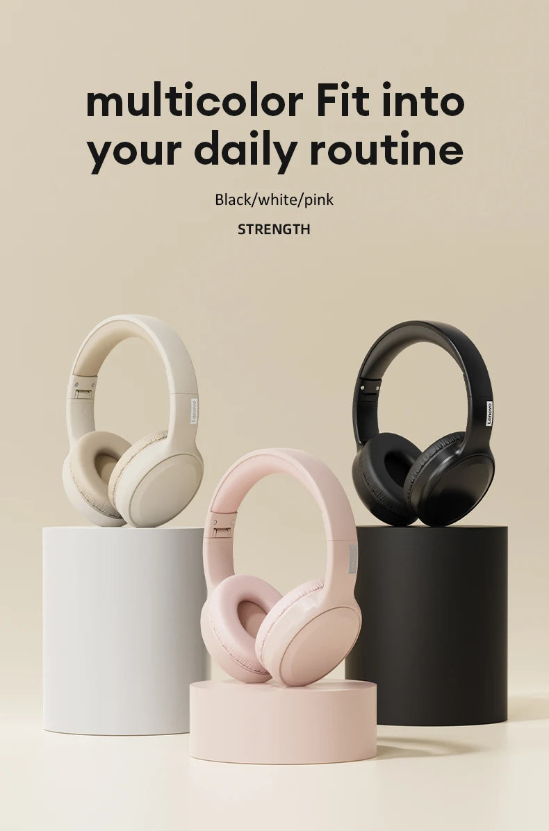 Choice Lenovo TH30 Wireless Bluetooth 5.3 Headphone Sport With Mic Music Headset Foldable Low Latency Gaming Earphone For Xiaomi