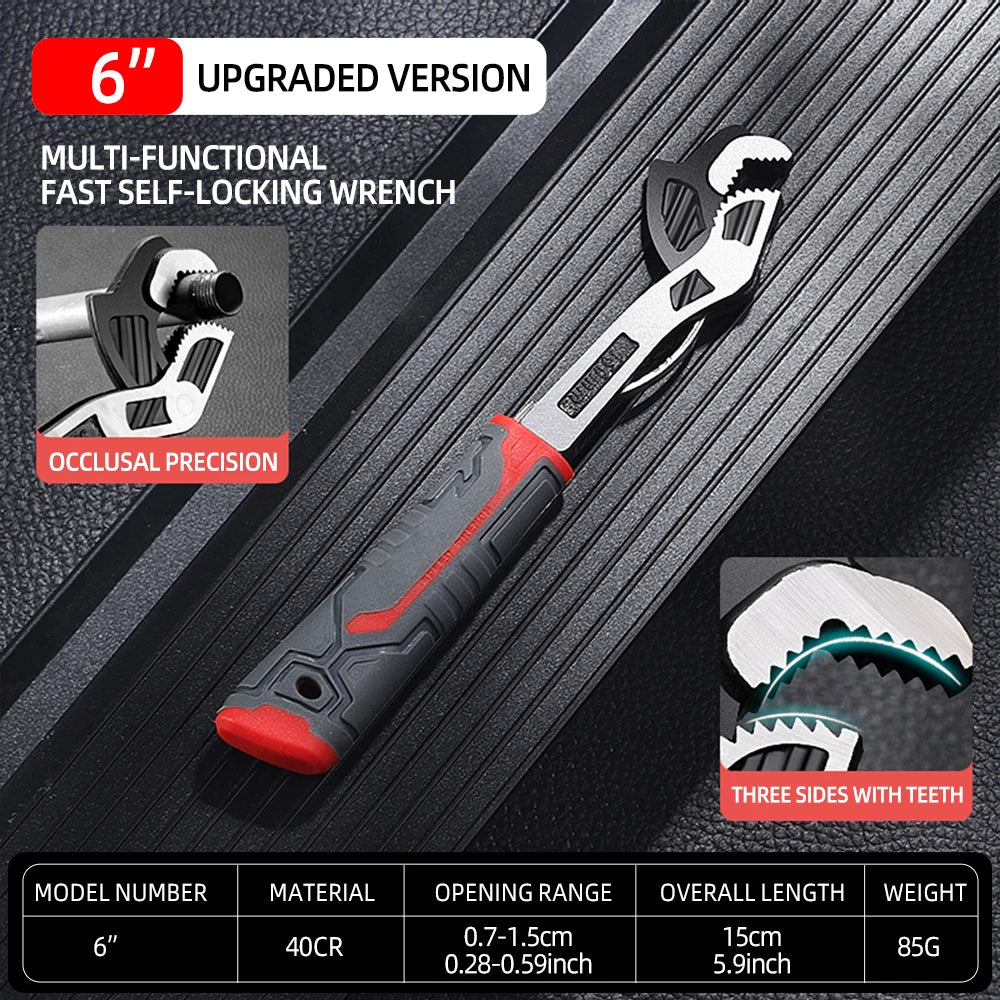 AIRAJ Universal Wrench Multi-Function Adjustable Wrench Fast Wrench CR-V Bathroom Pipe Wrench Plumber Multi Hand Tool