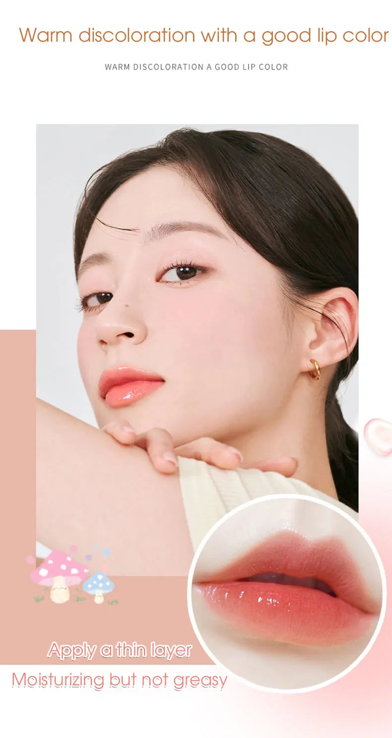 Jelly color-changing lipstick, warm and long-lasting, moisturizing and not easy to stick to the cup of flower lip balm