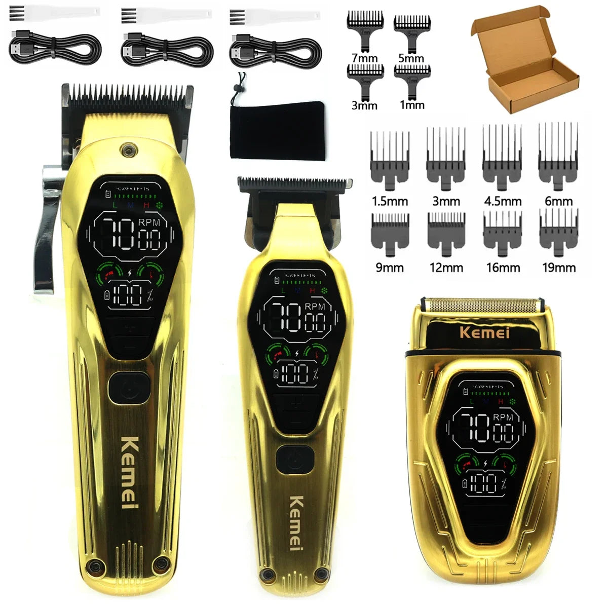 Kemei KM1698 Hair Clipper 9000RPM 10W High Power Baber Electric Hair Trimmer Professional Hair Cutting Machine for Men Men Gift