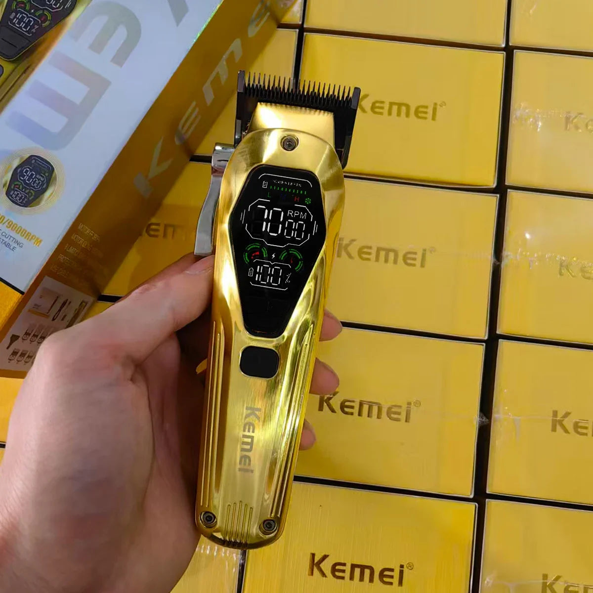 Kemei KM1698 Hair Clipper 9000RPM 10W High Power Baber Electric Hair Trimmer Professional Hair Cutting Machine for Men Men Gift