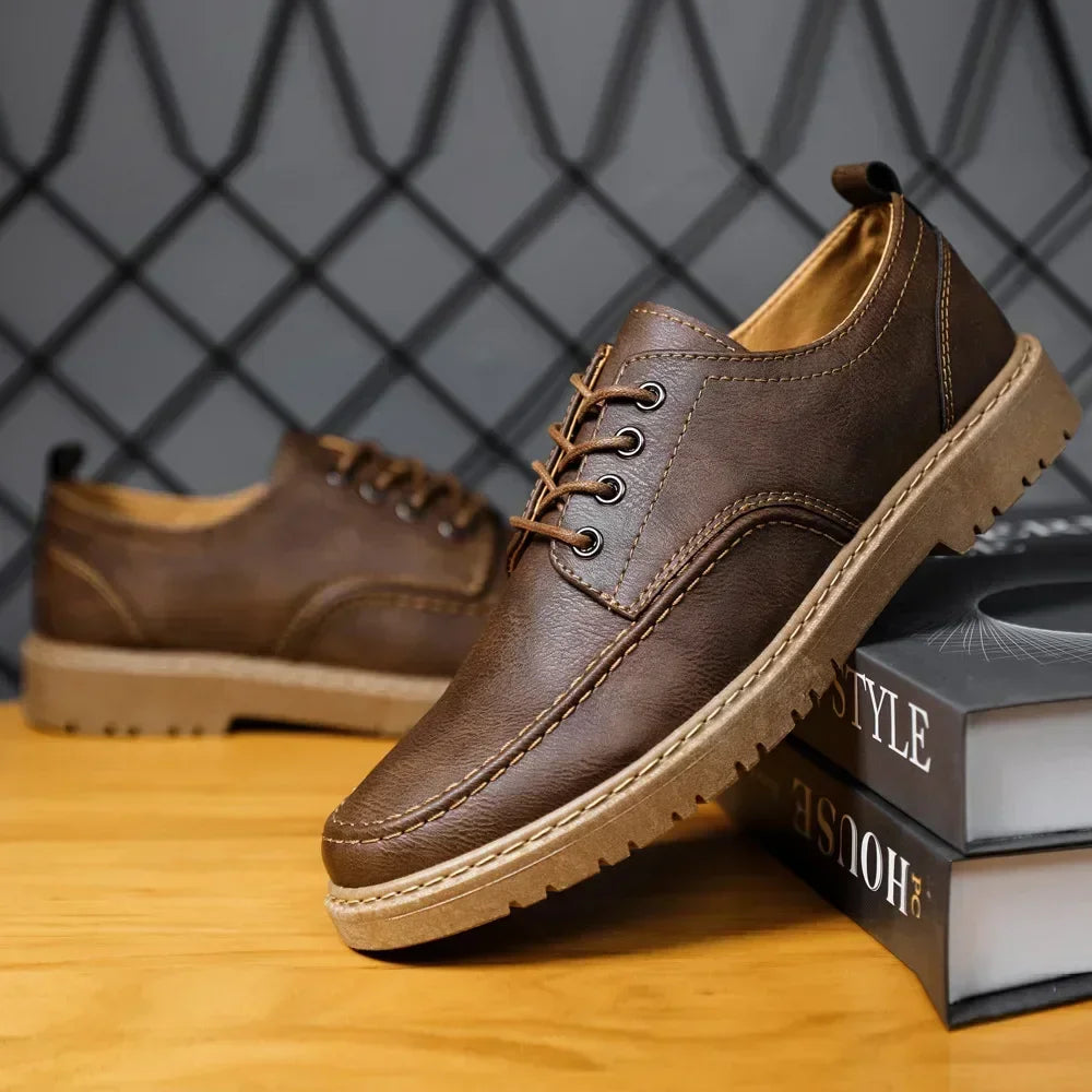 British Style Men Casual Shoes Quality Comfortable Men Leather Shoes Soft Wear-resistant Male Social Dress Shoe Chaussure Hommes