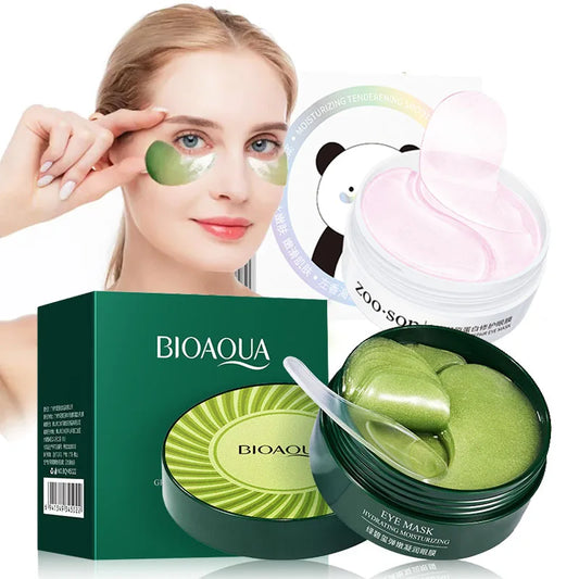 60pcs/box BIOAQUA Seaweed Crystal Collagen Eye Mask Anti Dark Circles Remove Eye Bags Moisturizing Eye Patches for Eye Skin Care